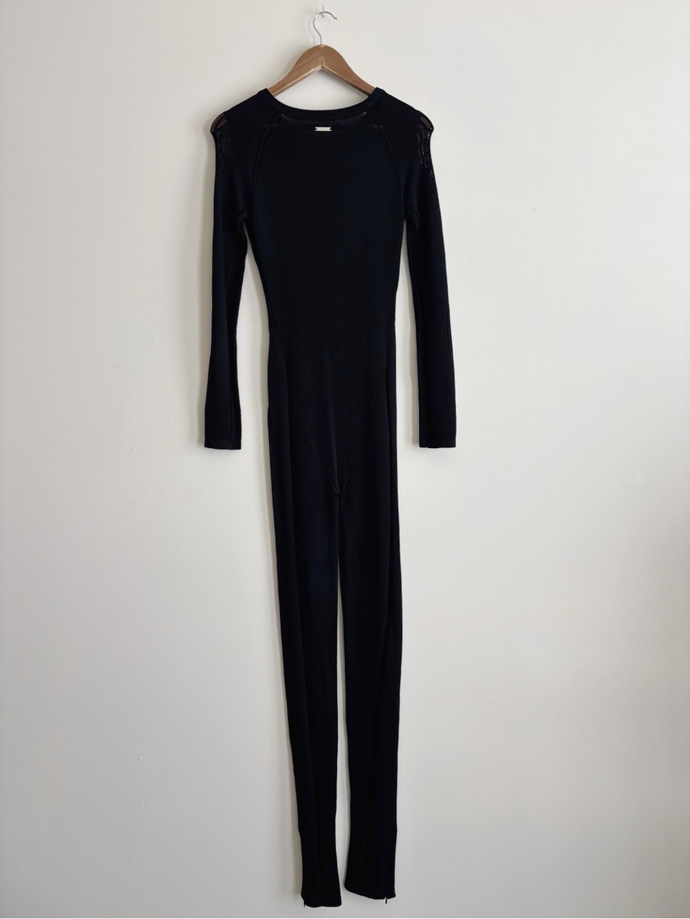 Manière De Voir Black Knitted Contour Jumpsuit Bodysuit Large - Picture 6 of 11